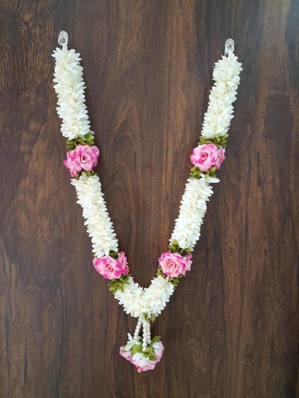 SHRI MATAJI Store The Artisan Workshop Cloth Flower Mala,Rose Flower mala,for Pooja and Photo Frame (Pink)-image-41