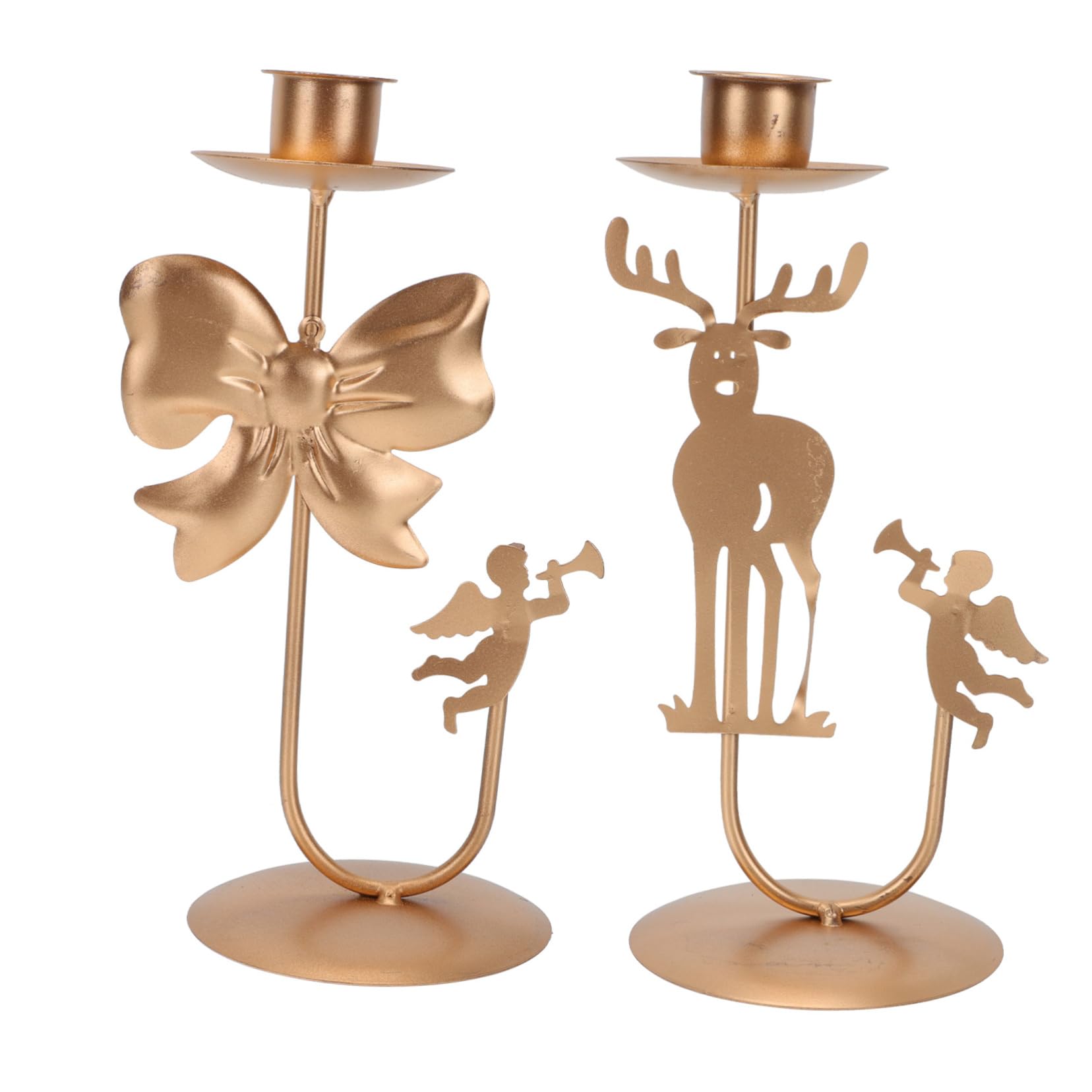 Ciieeo 2Pcs Retro Candle Holders for Christmas Decor Elegant Desktop Decoration with Rustic Design for Holiday Centerpieces Stylish Candlestick Adornment