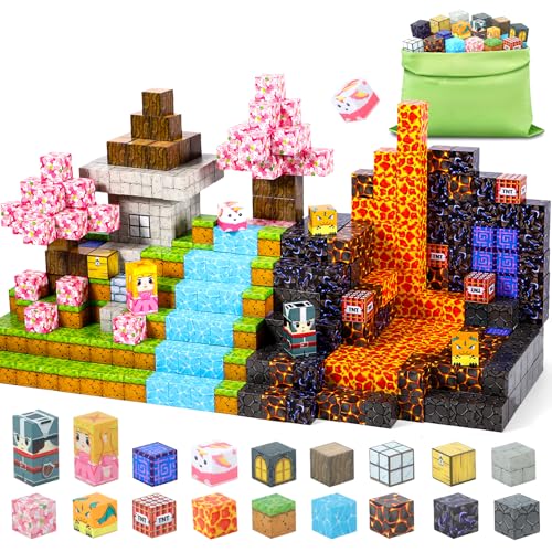 Construction Magnetique Enfant, 110 Pièces Cube Magnétique, Bloc De Construction-Magnétique,éducatif Montessori Magnetic Blocks, Cadeau Pour Garçons Et...