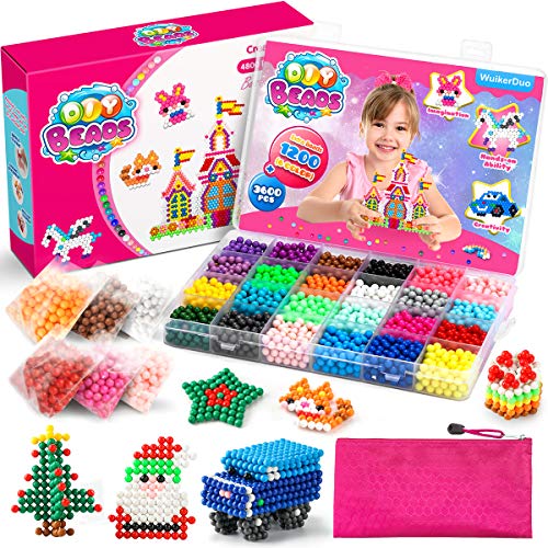 WuikerDuo Kit di Perline fusibili Acqua, 24 Colori Refill Beads Giocattoli, FunBeads Refill di Aqua Perla e beados Art Crafts , è Compatibile con Il Kit di Design per Bambini con Perle di Cristallo
