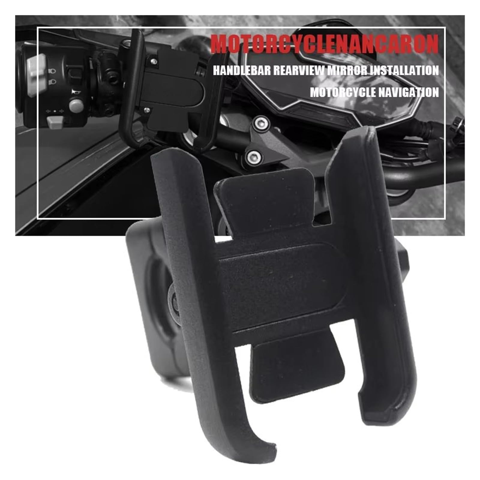Staffa Navigatore Moto Per Burgman AN125 AN200 AN400 AN650 Moto Supporto Del Telefono Mobile Navigatore GPS Specchio Manubrio Staffa Supporto Telefono Moto(Handlebar Black)