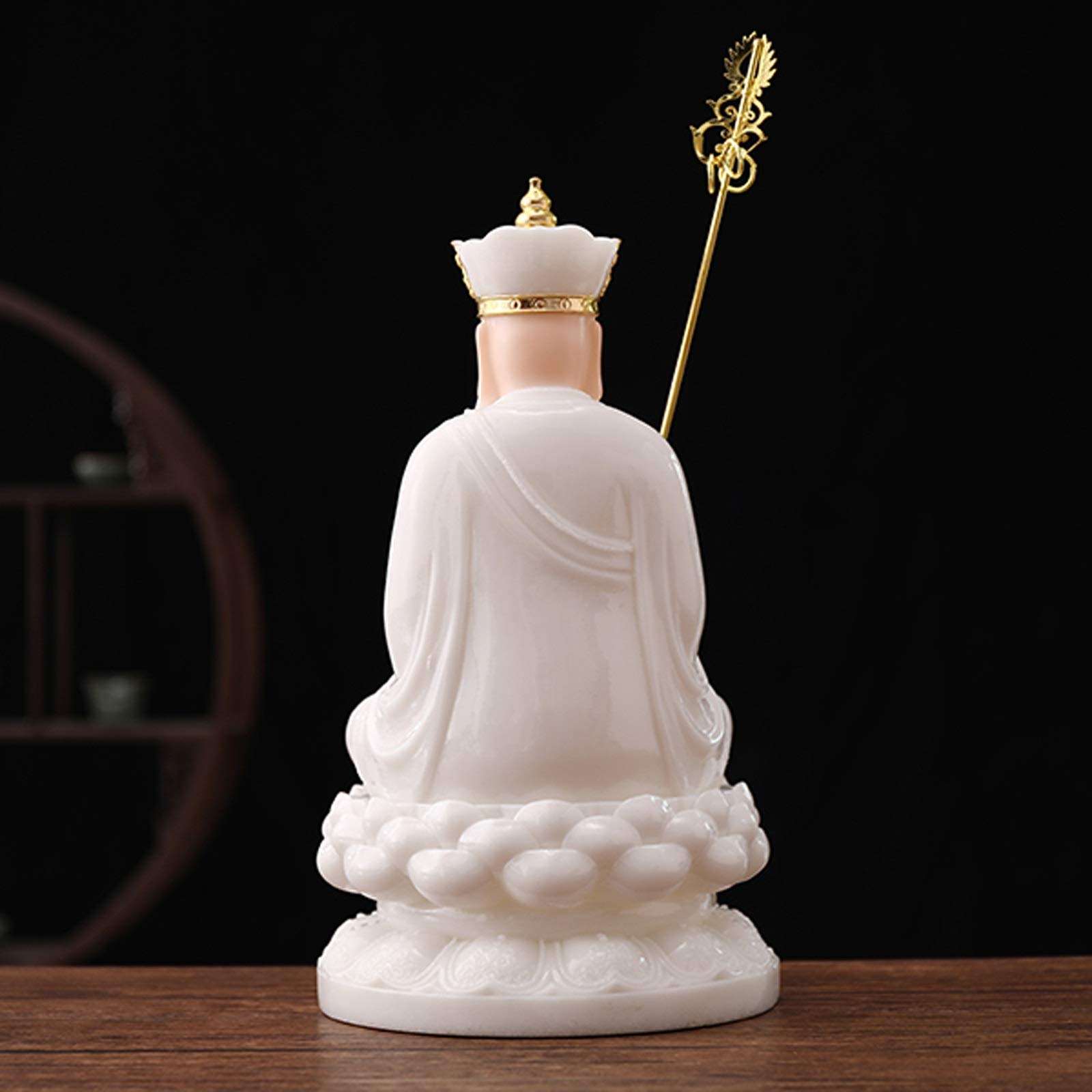 Mini estatua for el hogar, oficina, coche, decoración de mesa, esculturas decorativas coleccionables, estatuas de Buda, estatua de Buda de jade artificial, exquisita estatua china de Buda TangSeng, Fe