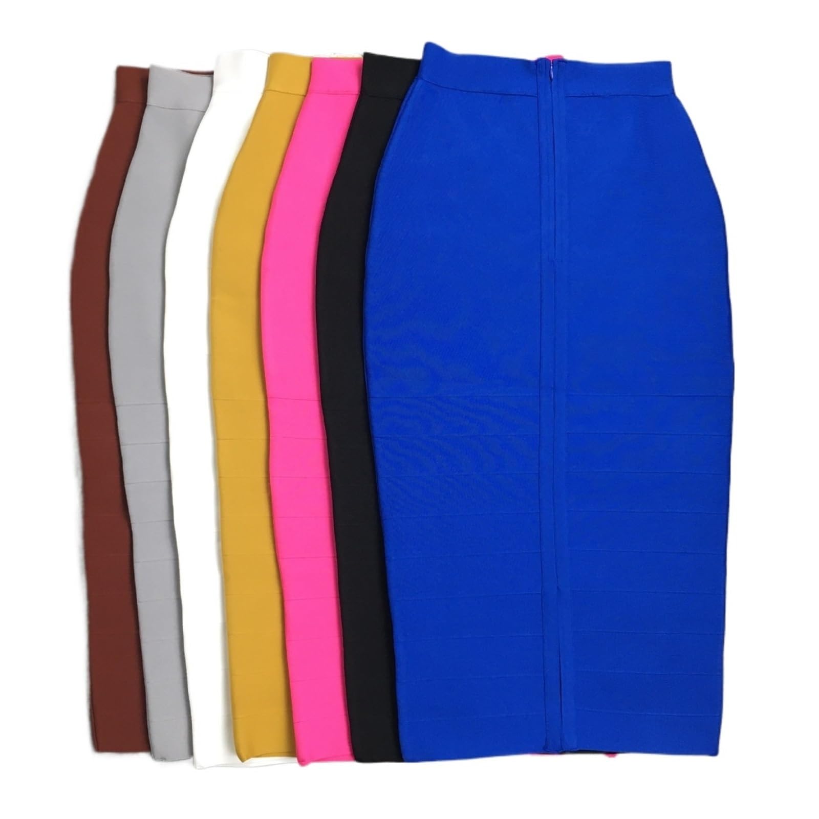 Falda Tubo Faldas Elegantes ceñidas al Cuerpo for Mujer, Faldas de Tubo de Cintura Alta elásticas(Yellow,M)