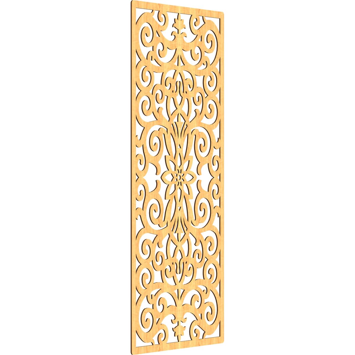 Buel Decorative Pierced Fretwork Wood Wall Panels, 35 3/8"W x 89 3/8"H x 3/8"T, Cherry