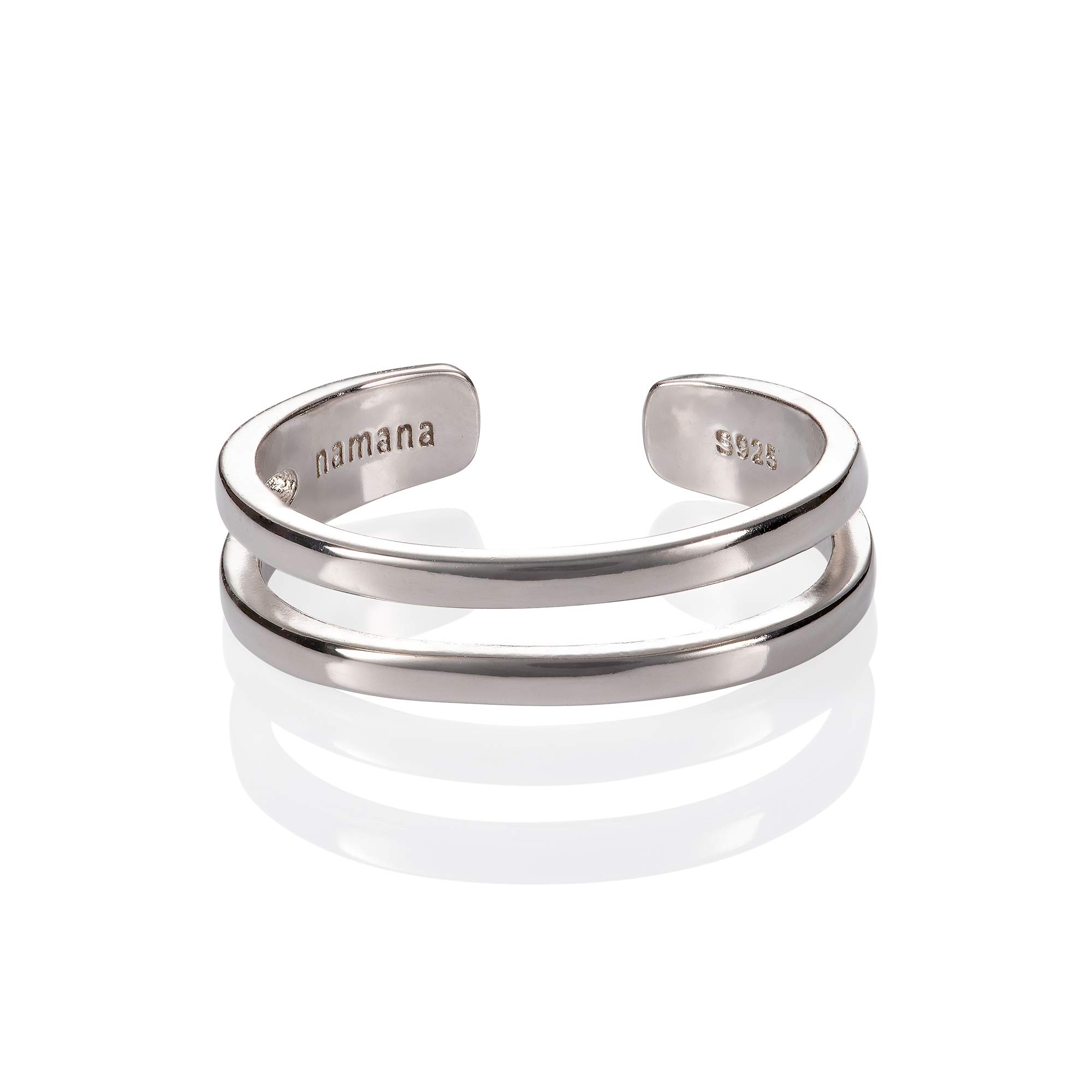 Anello da piede in argento Sterling 925 donna, regolabili per dita dei piedi, a doppia fascia, midi o mignolo