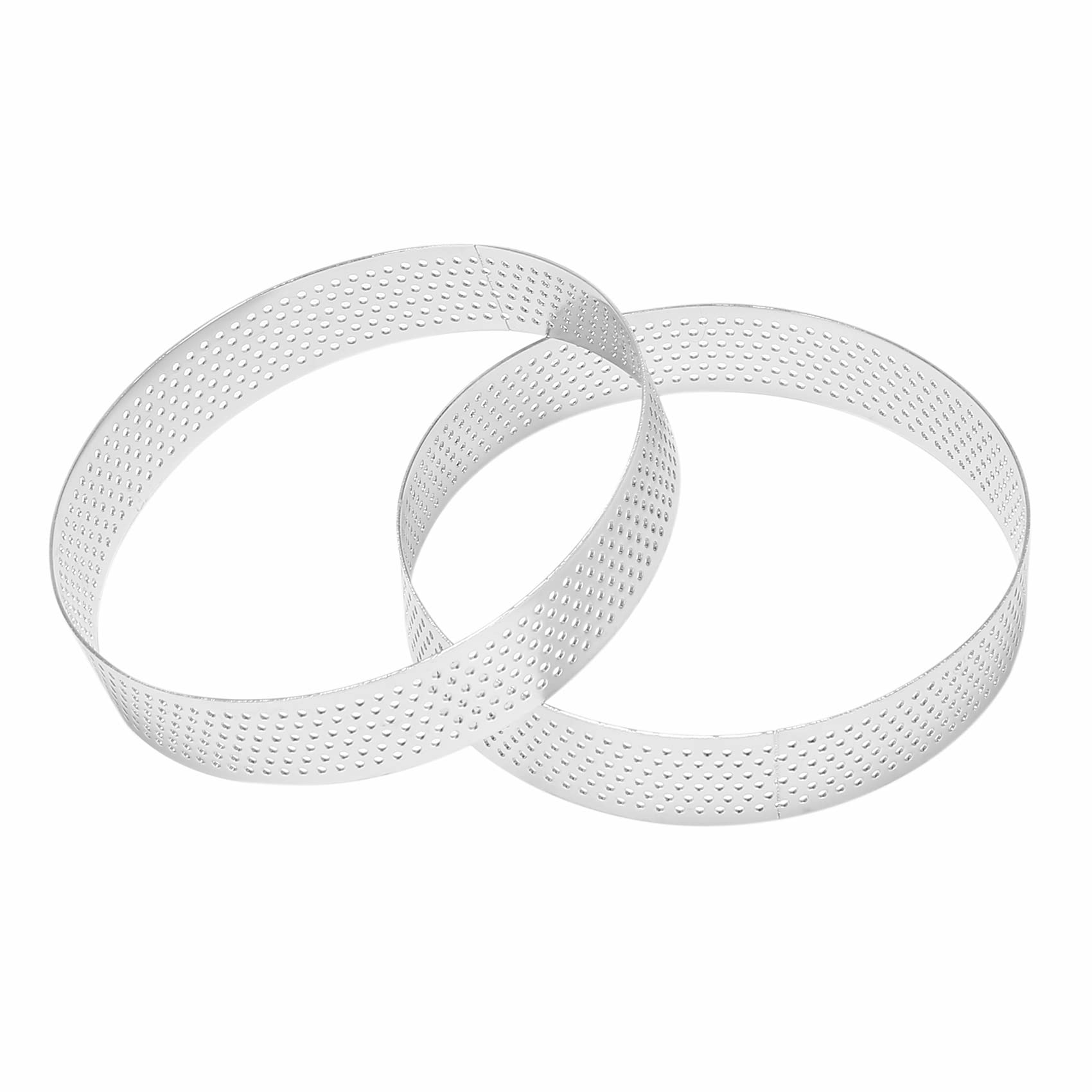 40 Pezzi Anelli per Crostate Circolari con Fori nel Acciaio Torta di Frutta Quiche Torta Mousse Stampo Cucina Stampo da Forno 10 cm