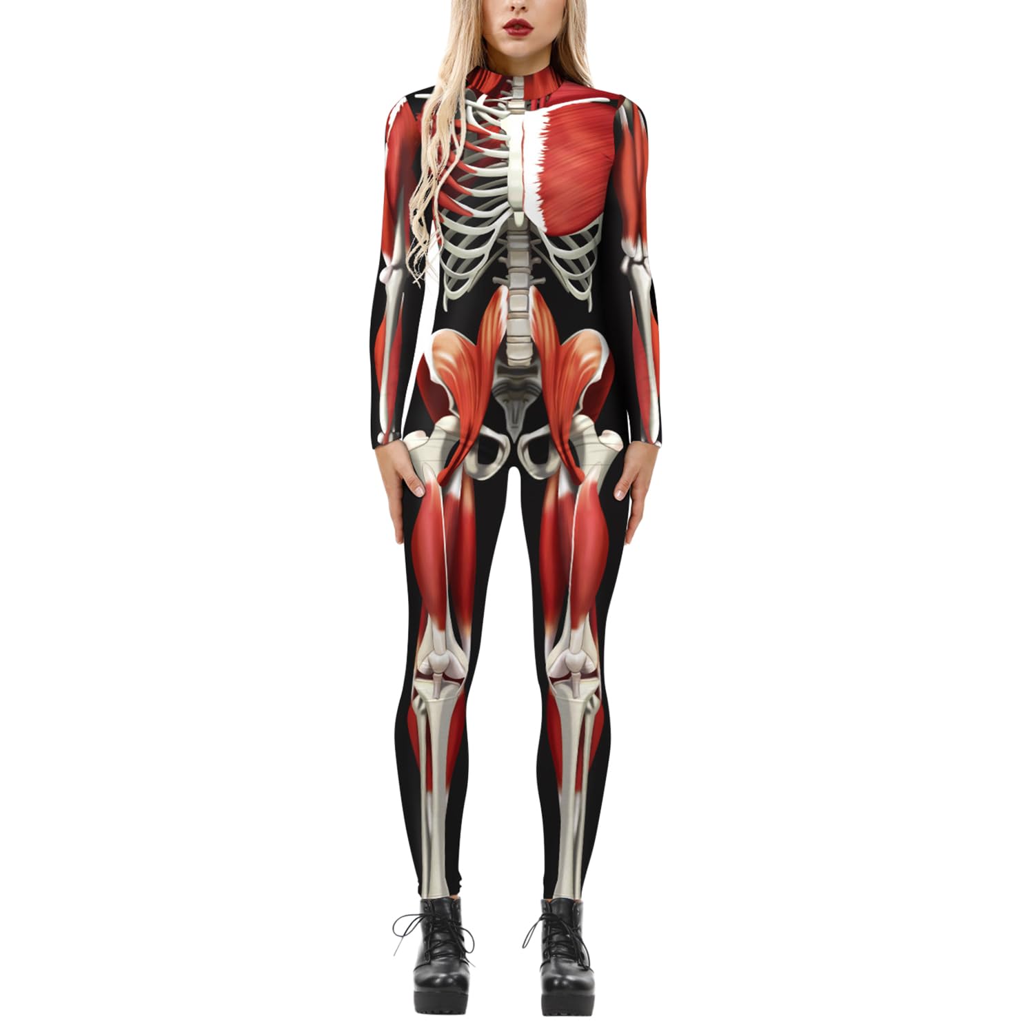 LAEMILIA Women Men Robot Punk Jumpsuit Catsuit 3D Printing Cosplay Costumes Halloween Bodysuit Role Playing Carnival Party