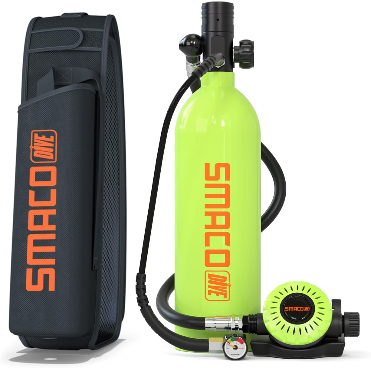 SMACO Mini Scuba Tank 1L Diving Tank Inflatable Scuba Cylinder Provide Underwater Breathing Small Scuba Tank Kit for Shallow Water Diving/Underwater Work/As Spare Cylinder