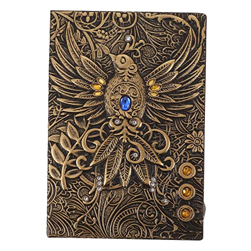 NUOBESTY Diário Capa Dura Caderno Feito À Mão Estilo Vintage Desenho Nota Couro Retrô Europeu Femini
