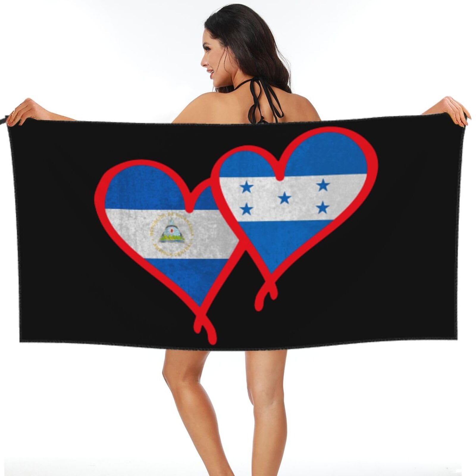 Serviette drapeau du Honduras Nicaragua drap de bain microfibre sport piscine 80x130