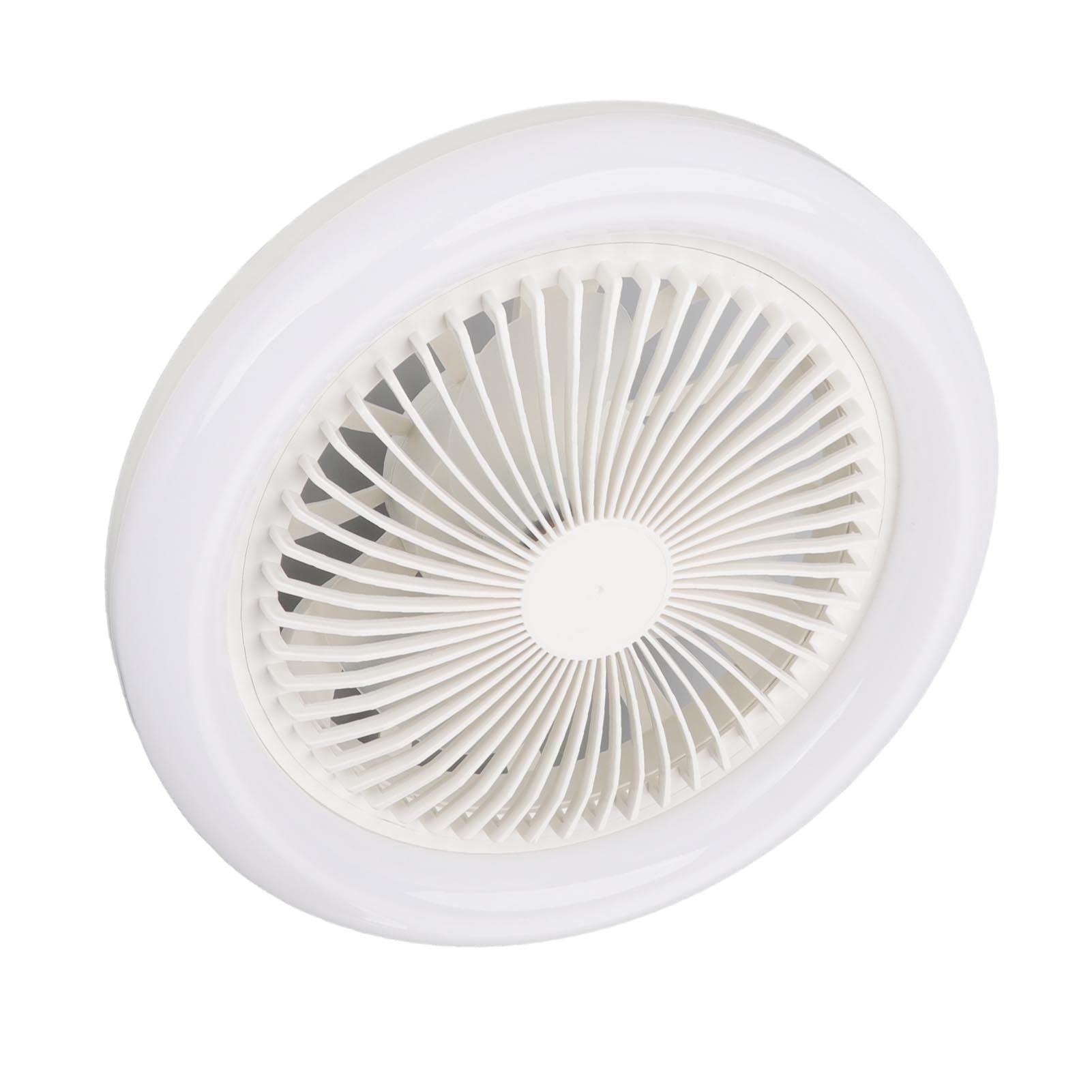 Generico Ventilatore a Soffitto con Luce LED E27 36W Silenzioso Telecomando | 3 velocità, 3 tonalità di luce, ABS trasparente, Paralume PC, Motore in rame, Attacco E27, 36W, 4W, 260mm