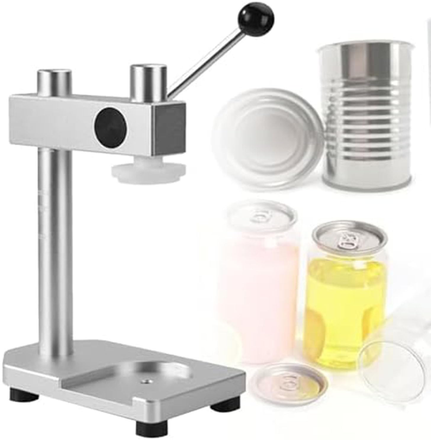 Máquina selladora manual de latas para tarros de 250 ml a 700 ml, altura de sellado ajustable, ideal para uso doméstico y comercial