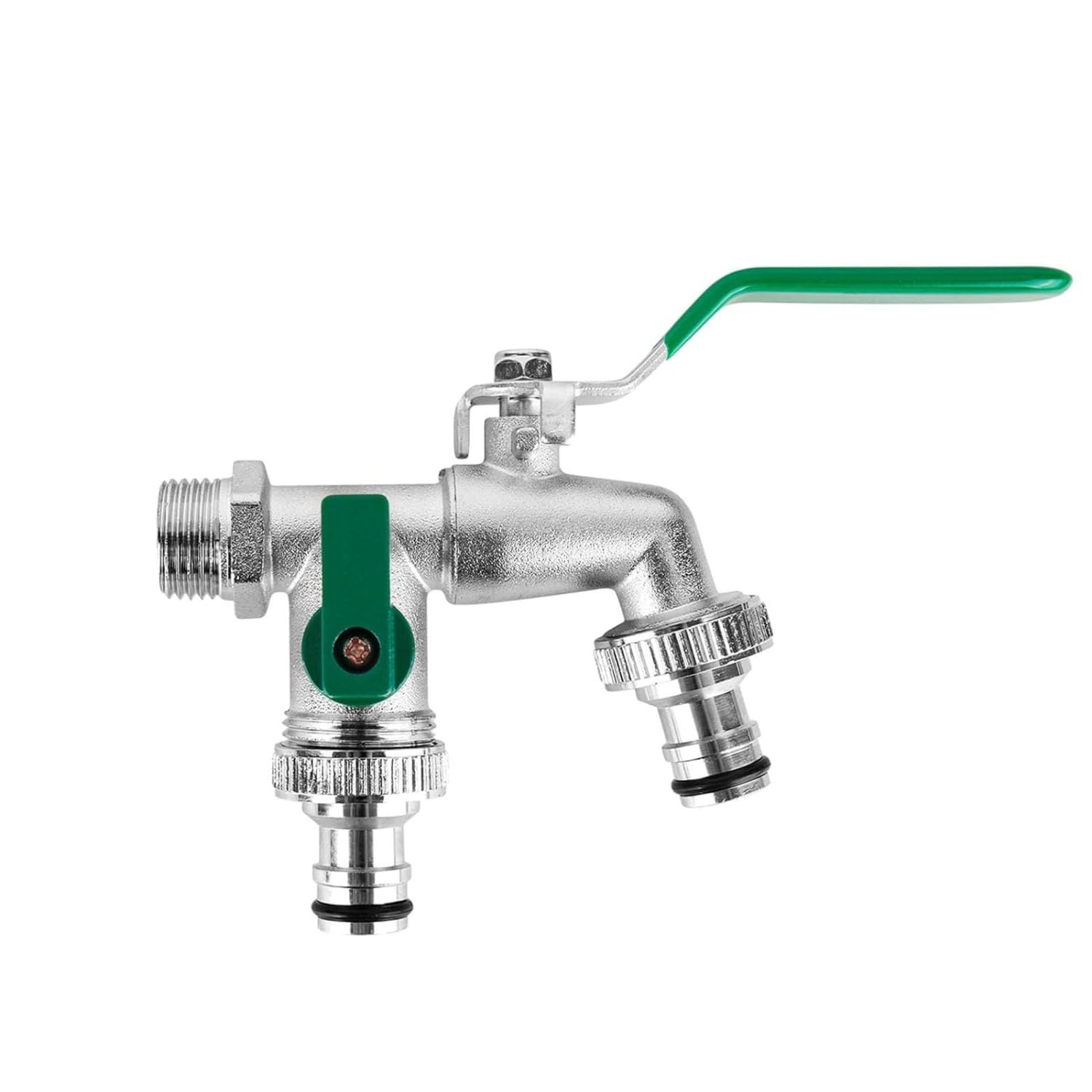 TecoKart® 1/2 Inch Garden Tap, Zinc Alloy Dual Outlet Faucet | Individual Control 2 Way Tap for Washing Machine & Garden Hose-picture-26