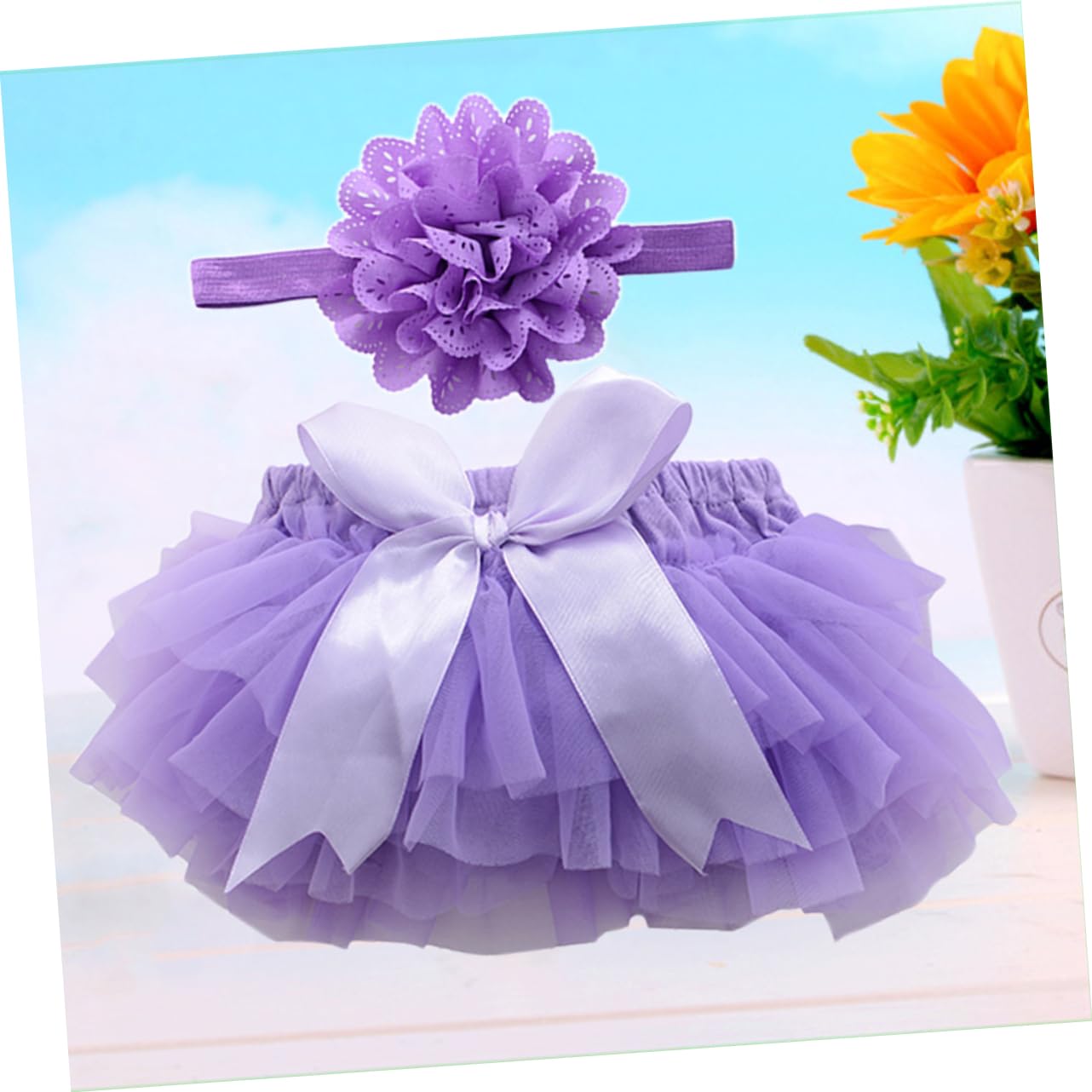 LIFKOME 2pezzi Gonna Tutu e Fascia per Neonata Abbigliamento Compleanno e Fotografia Compleanno Tulle s