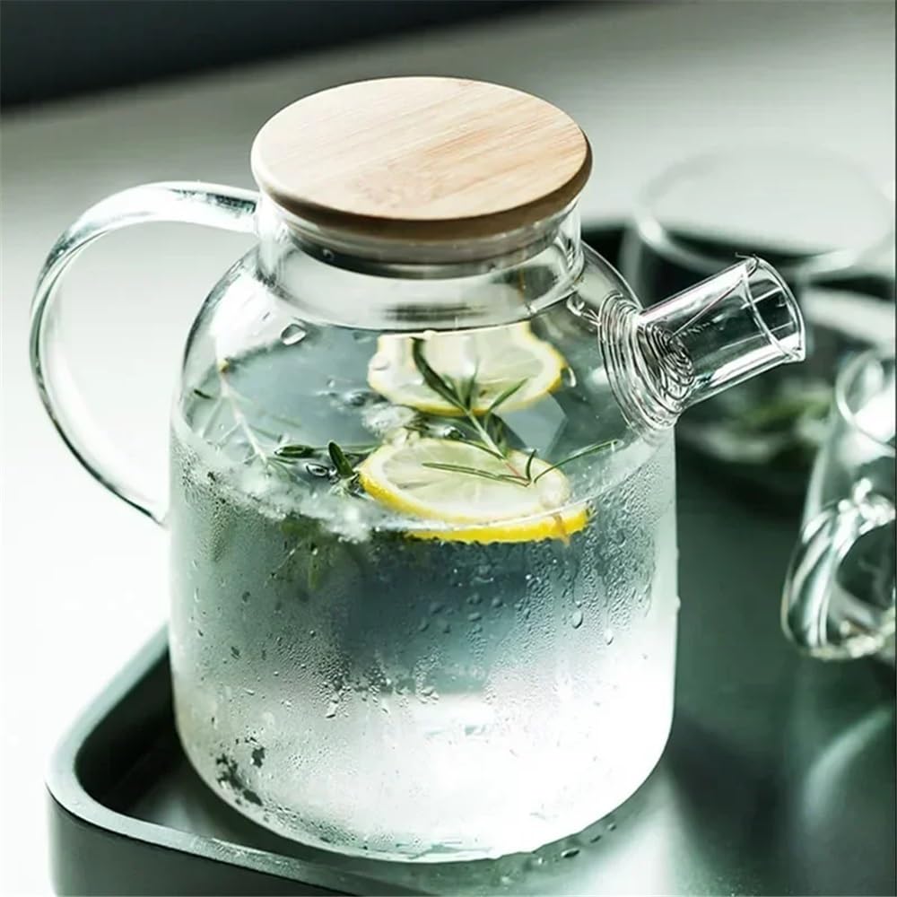 Jarra Jarra de vidrio borosilicato transparente 1,8 l | Tetera transparente grande con jarra de agua(1800ML)