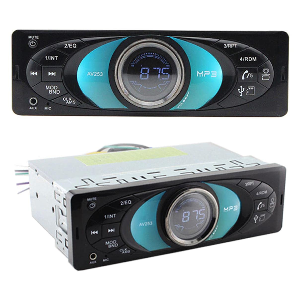 Radio samochodowe 12V 1 Din radia samochodowe 2.5 Cal samochodowe stereo odtwarzacz muzyczny MP3 obs?uga Bluetooth podwójny USB TF AUX FM AM g?o?nomówi?cy telefon