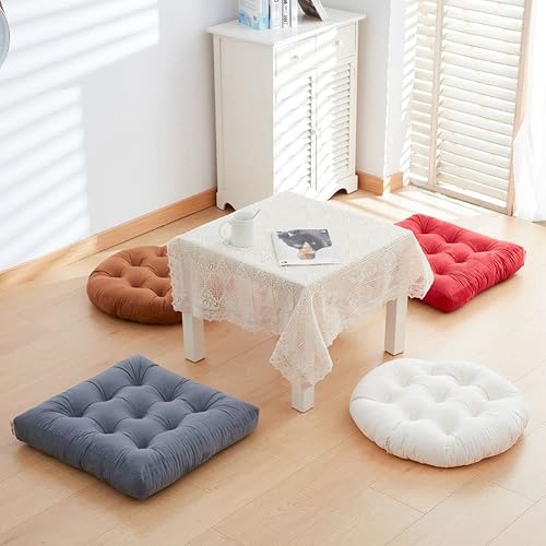 Sperame Floor Pillow Cushions，Outdoor Seat Cushion, Meditation Cushion， Solid Floor Mats For Indoor And Outdoor，20 * 20 Inch 2 Pack Wine Red #TOP4