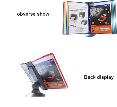 Desktop Reference Organizer - Desktop Flip Display Folder, 10-Pocket Wall Flip Folder, Desktop Reference System, Desk Reference Organizer, Suitable For Office And Home Metal Folders ( Color : Black )