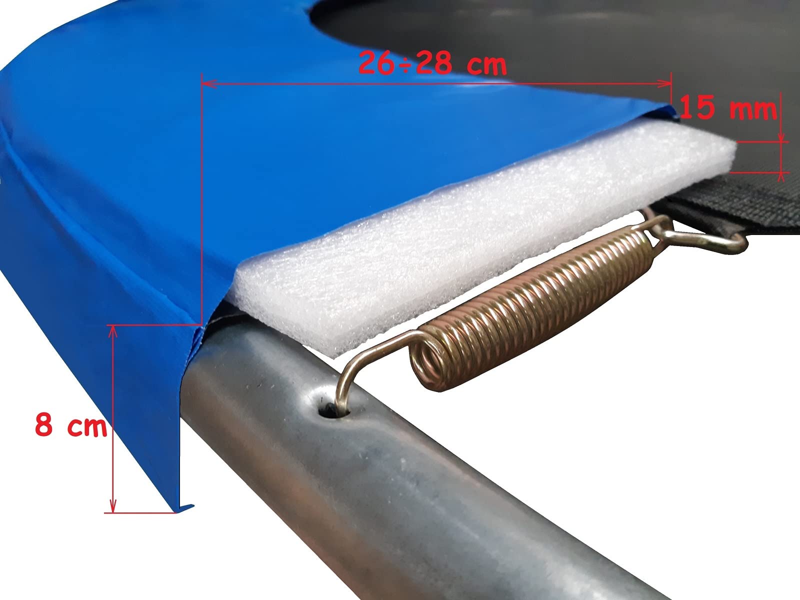 yelloo - Coprimolle per Copertura Bordo Tappeto Elastico (Diametro: 185, 245, 305, 366, 427) Accessori Ricambi per Trampolino Elastico, Certificato CE TUV GS