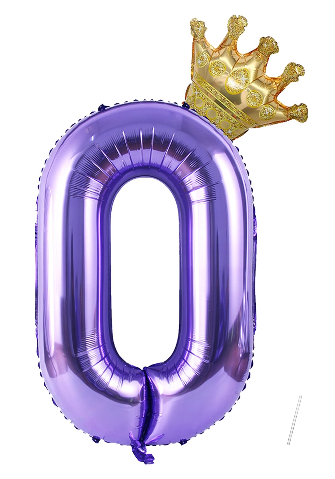 VUCDXOP Birthday Foil Balloon Number 0 with Crown, 101 cm Purple, 1 Count, Self Sealing, Helium Balloon, Girls Birthday, Wedding Anniversary, Graduation, All Ages, Unisex-Adults