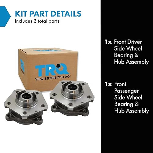 Miniatura 229 de TRQ Juego de 2 rodamientos de rueda delantera y conjunto de cubo compatible con Ford Mustang 2005-2007 2005-2014