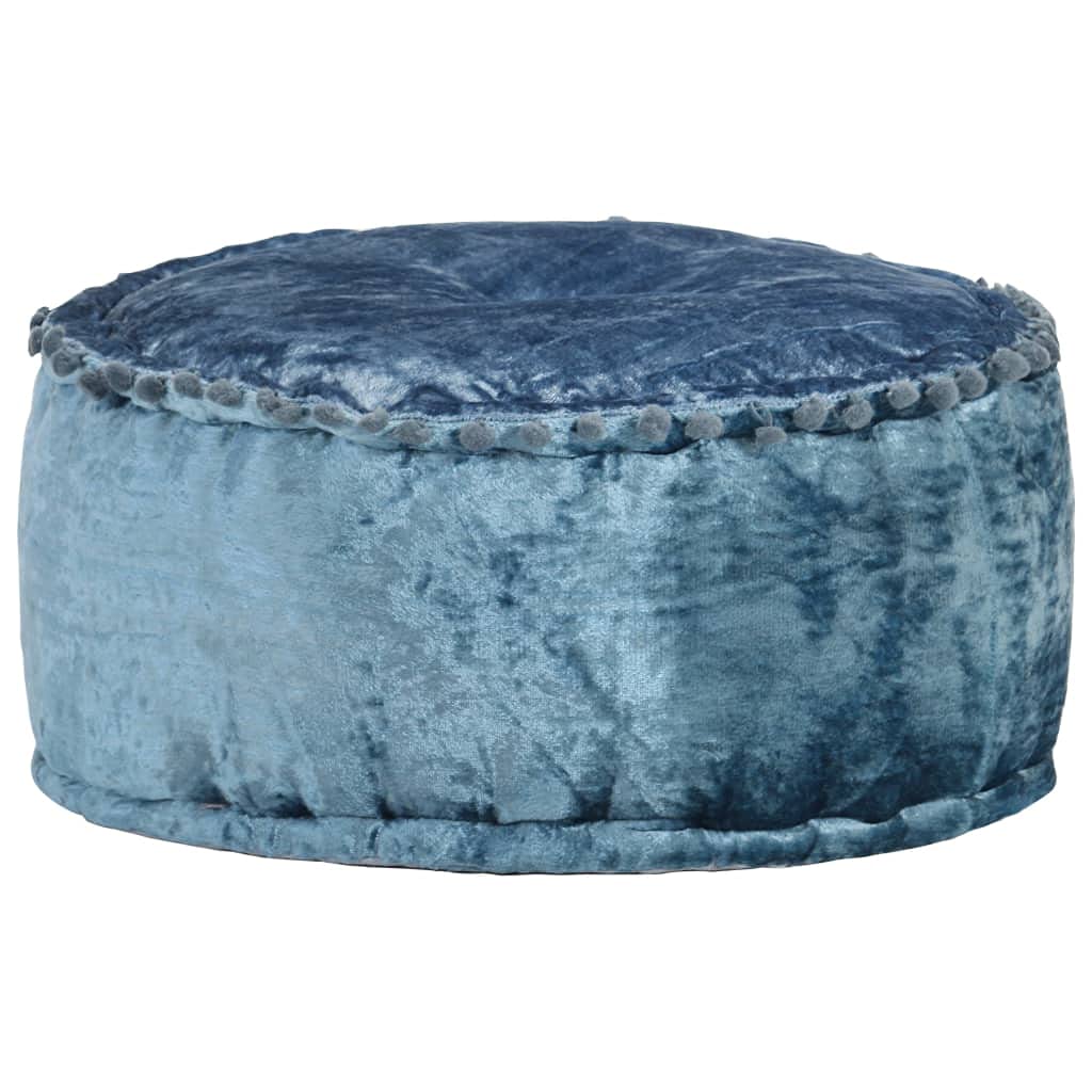 Jiangboyue-287566 - Pouf rotondo in velluto, 40 x 20 cm, colore: blu