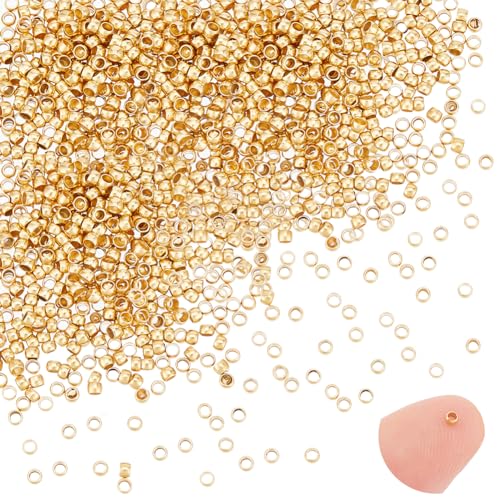 Unicraftale 400 Cuentas Espaciadoras Chapadas En Oro De 24 Quilates De 1,5 Mm, Redondas De Acero Inoxidable 304 Con Tapón De Metal Para Collares, Pulseras Y Otras Joyas