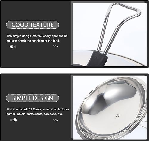 Miniatura 5 de Tofficu Wok - Tapa universal de 12.5 pulgadas, tapa de olla de acero inoxidable, tapa para olla, tapa de repuesto para utensilios de cocina, tapa de