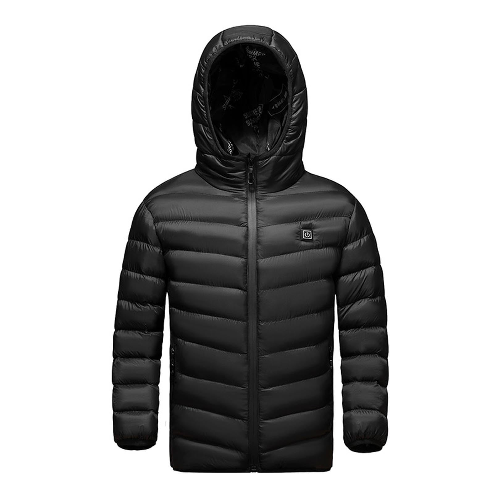 Manteau Chauffant Enfant Hoodies, Doudoune Chauffante Enfants USB, Veste Chauffant Electrique Garçons Filles Avec 3 Zones De Chauffage, Blouson Manches Longues,Coupe-Vent, Imperméable,Sécurité