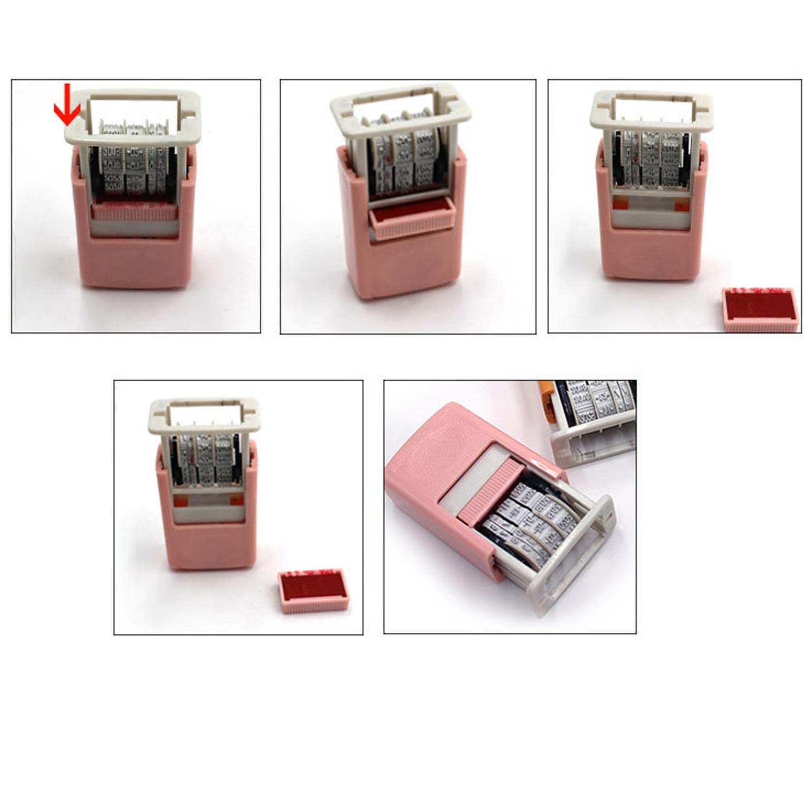 Set di 10 mini timbri in gomma personalizzati con lettere dell'alfabeto e numeri, per la casa, blu, 9 x 7 cm