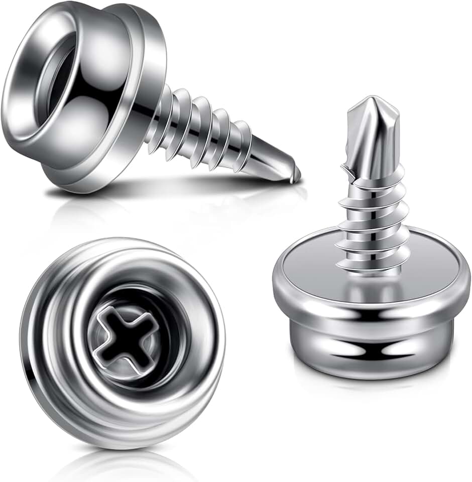 Boat Canvas Snaps Stainless Steel Screw Boat Cover Metal Snaps 3/8 Inch Socket Screw Stud Canvas Tool for Covers(50 Pcs)