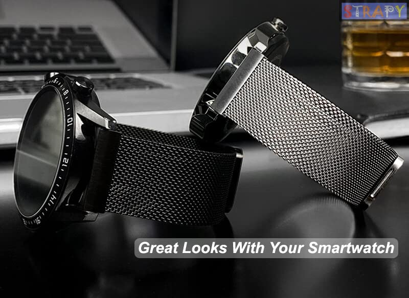 Image of STRPY 22mm Replacement Milanese Magnetic Clasp Chain Strap Band For Amazfit GTR 2 /GTR 2e Smart Watch, Metal Straps