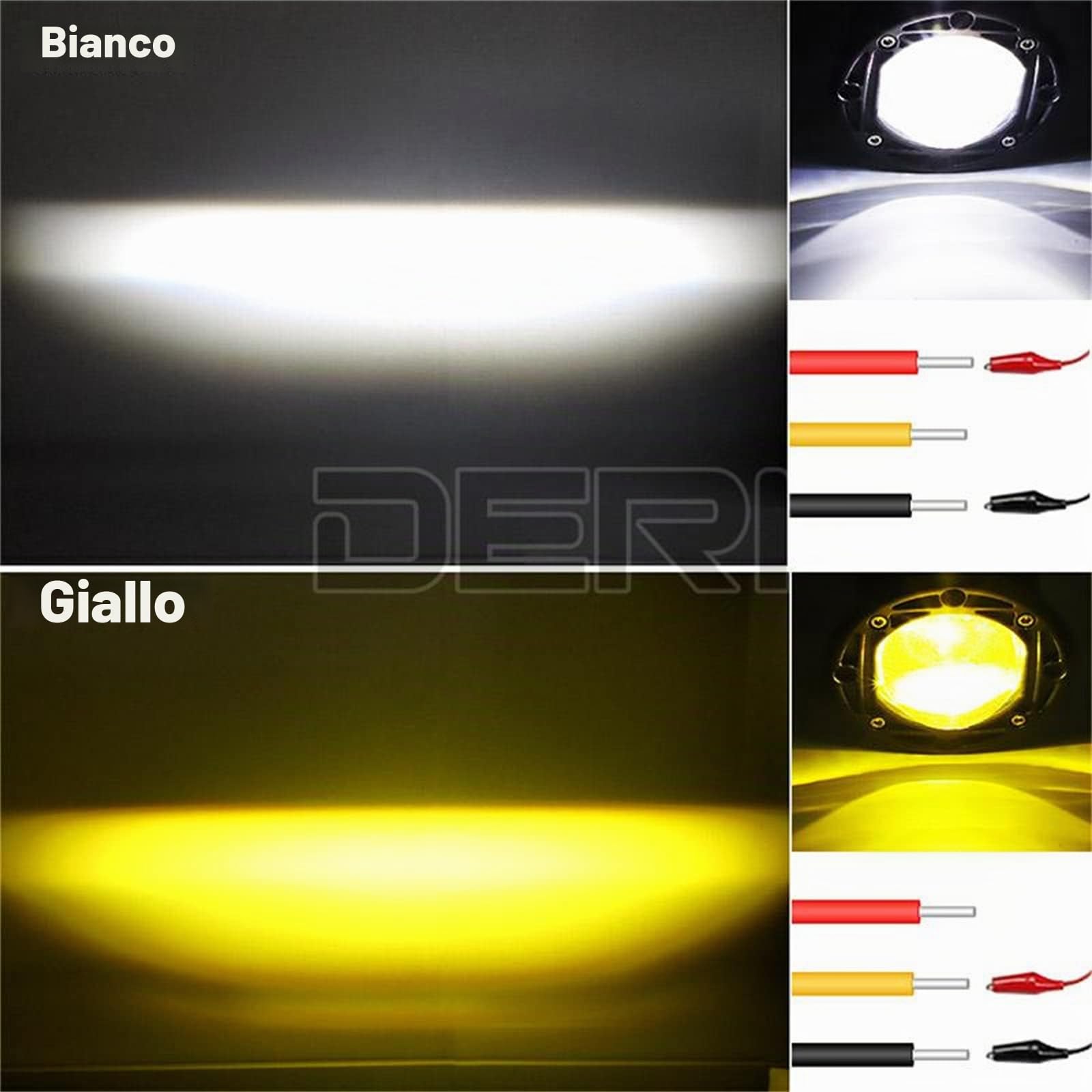 8D Lens Led Work Light 6000K Bianco 3500K Giallo Montaggio A Incasso Luce Di Guida Fendinebbia Per Auto Camion Off Road 4X4 12V 24V,2 pc
