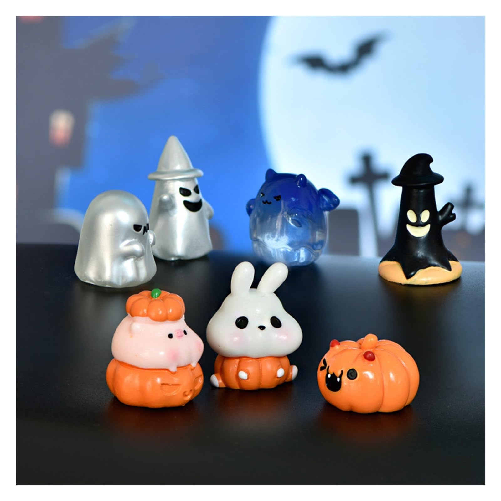 Bbiamsleep 12 statuette in miniatura lapidi in resina, mini lapidi in resina, dimensioni diverse, stile per mini casa, cimitero, diorama, artigianato, accessori decorativi di Halloween