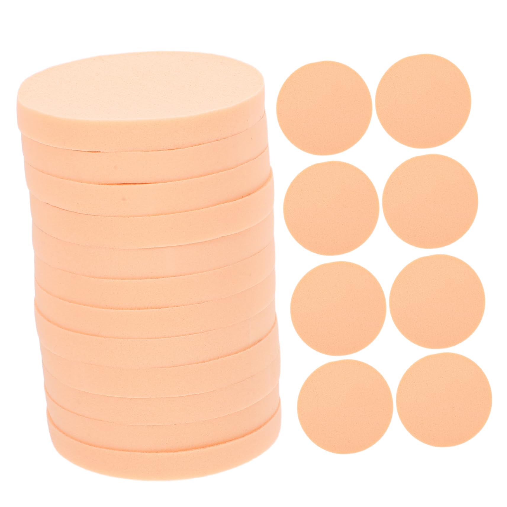 SHERCHPRY 24Pcs Makeup Sponge Round Powder Puff Makeup Removal Pads Skin Friendly Portable for Absorbent Fade Resistant