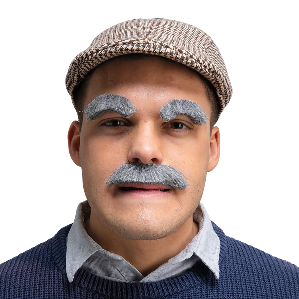 fancy dress grey moustache PARTY BEARD Moustache Costume Fancy Dress Mustache Halloween Fake Faci