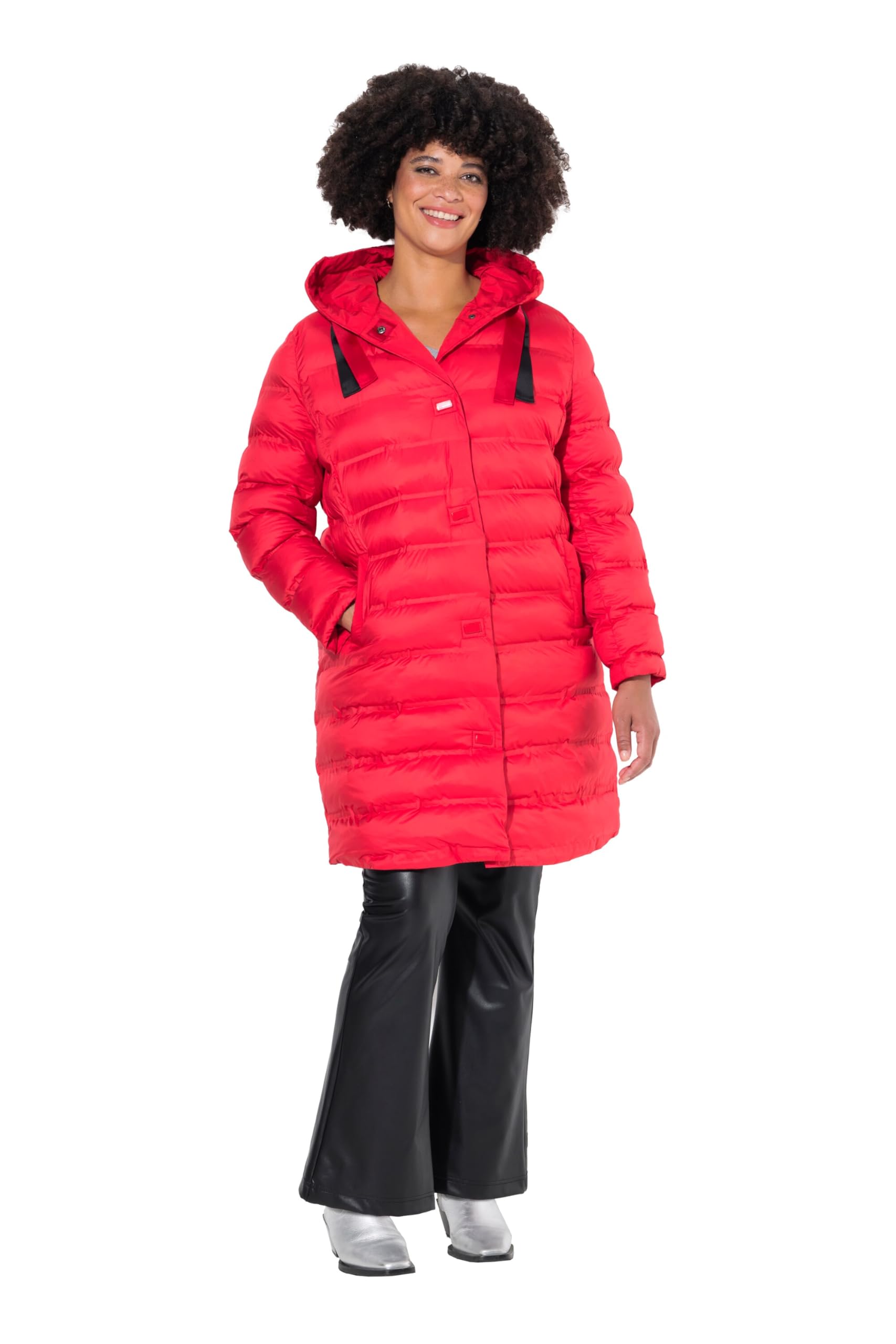 Angel of Style Damen große Größen Übergrößen Plus Size Steppmantel, Straight Fit, Kapuze, Neon-Bänder 833903