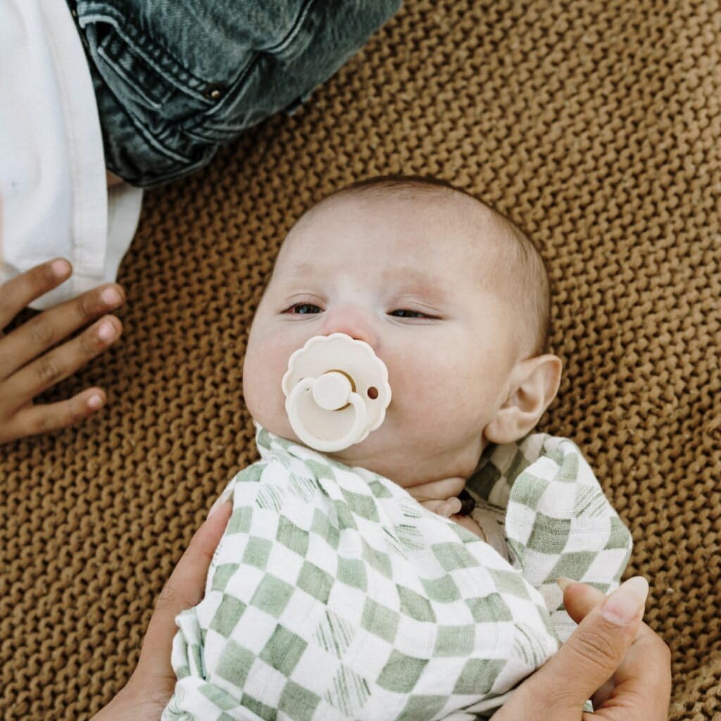 Little Unicorn Muslin Swaddle Blanket for Newborns & Infants | Soft & Breathable Fabric | Baby Blanket for Swaddling, Nursing, Shower Gifts (Green Checker)