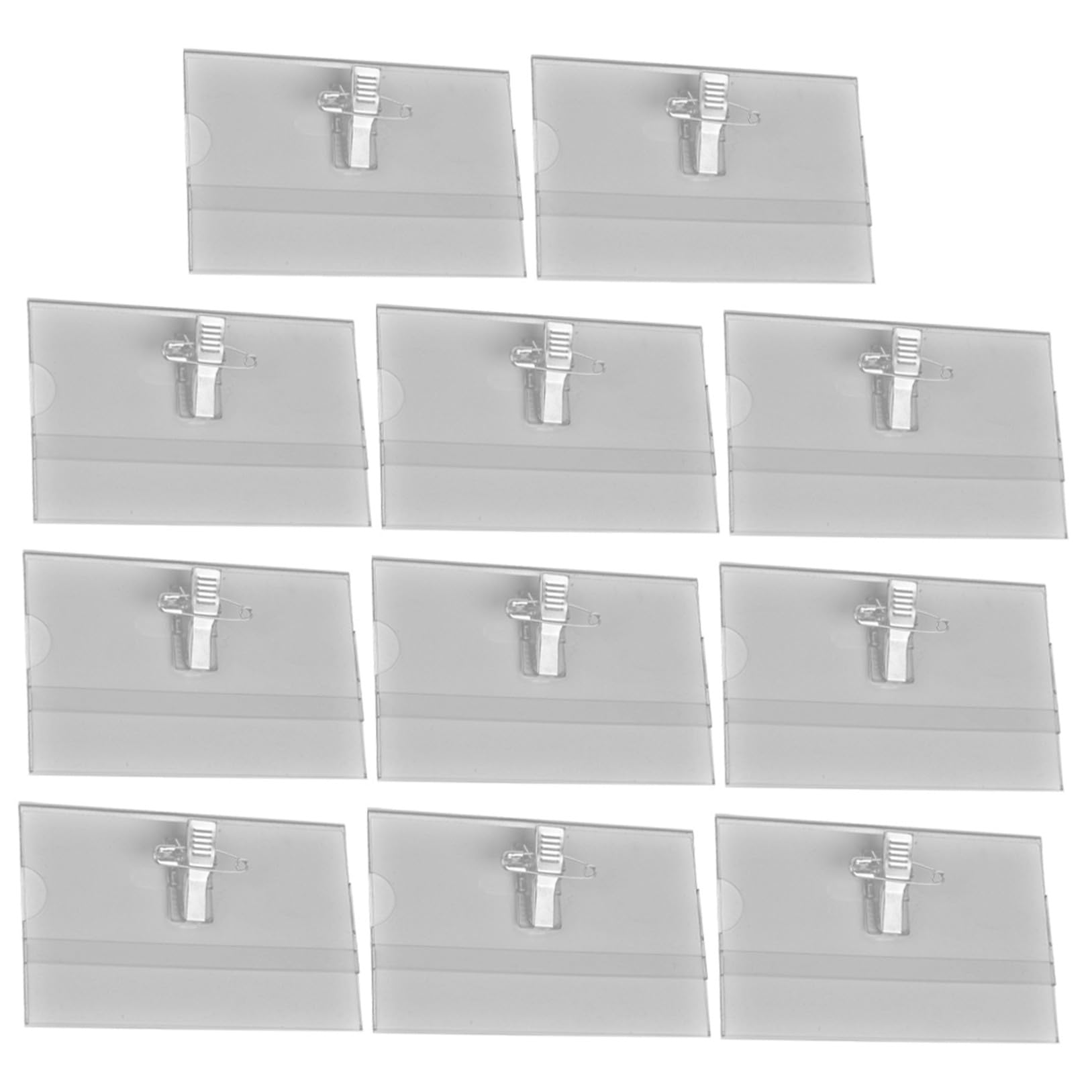 Porta Tesserino Trasparente Doppia Faccia in Pvc 100 Pezzi con Clip