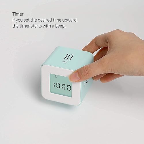 Miniatura 6 de mooas Temporizador de cubos múltiples coral neón (10, 30, 50, 60 minutos) y menta (1, 3, 5, 10 minutos), reloj y alarma, gestión del tiempo, tiempo