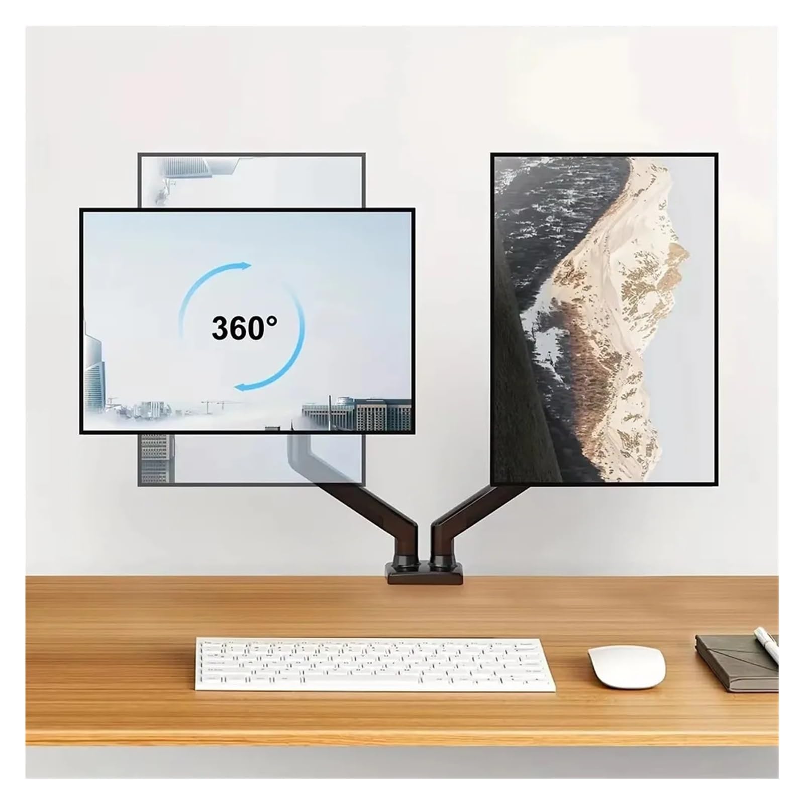 Supporto for monitor regolabile singolo/doppio da 32 pollici e 22 libbre