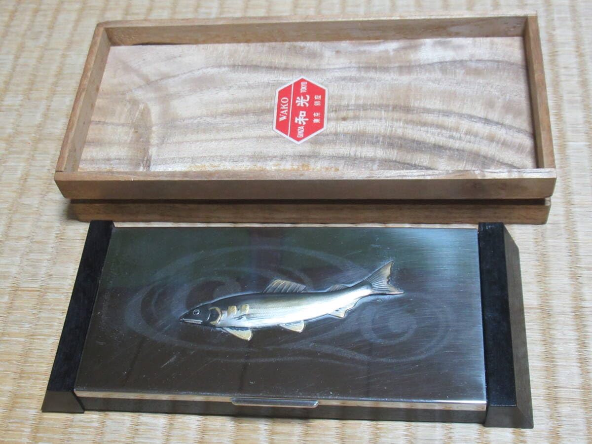 Amazon.co.jp: □ 1920年頃(大正時代)桐製共箱付！銀座和『鮎』金属製