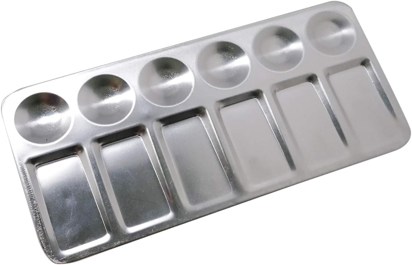 Honbay 2PCS Rectangle Metal Paint Mixing Palette Artist Paint Tray DIY Craft Professional Art Painting