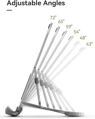 Miniatura 3 de Parblo Soporte para tablet PR114, soporta hasta 11 pulgadas, 6 ángulos ajustables, plegable y fácil de transportar
