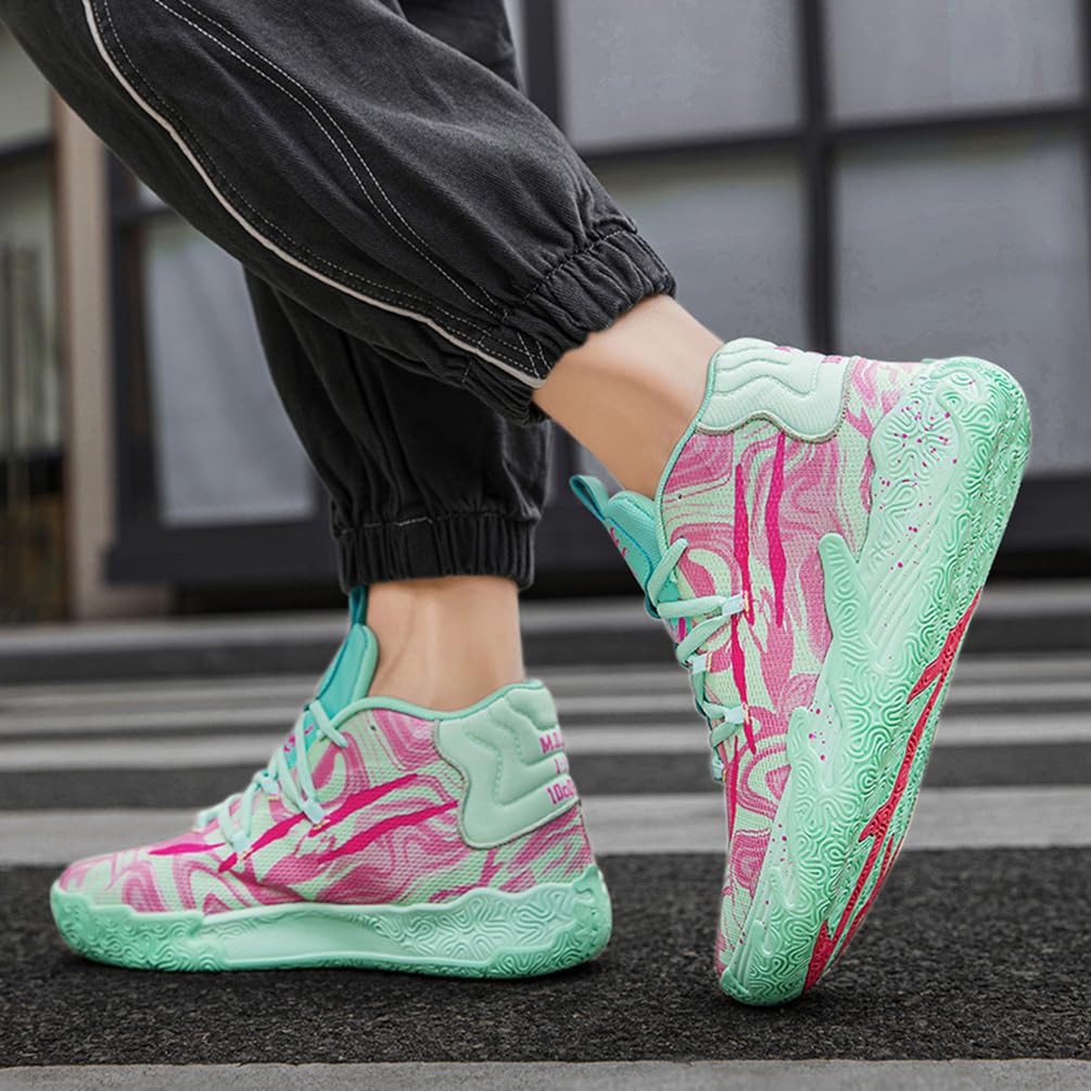 Męskie buty do koszykówki modne antypoślizgowe trampki i buty sportowe unisex lekka gumowa podeszwa zewnętrzna, oddychające, sportowe trampki młodzieżowe
