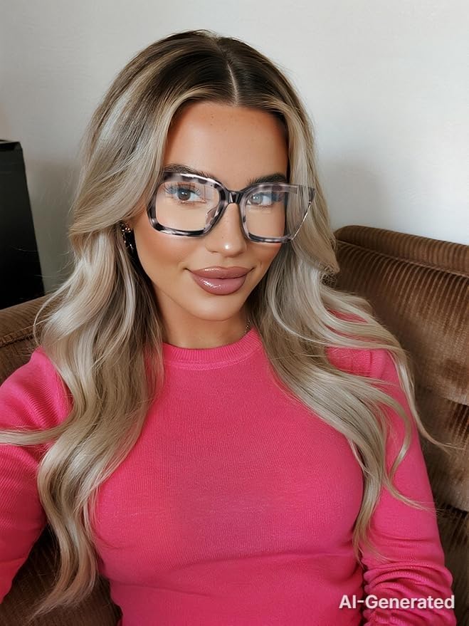 Image of VISOONE Chunky Square Anti Glare UV400 Blue Light Blocking Computer Glasses | 99% Digital Screen Filter Non-Prescription Clear Lens Thick Frame 32g Lightweight Eyewear Office for Men Women MONTANA