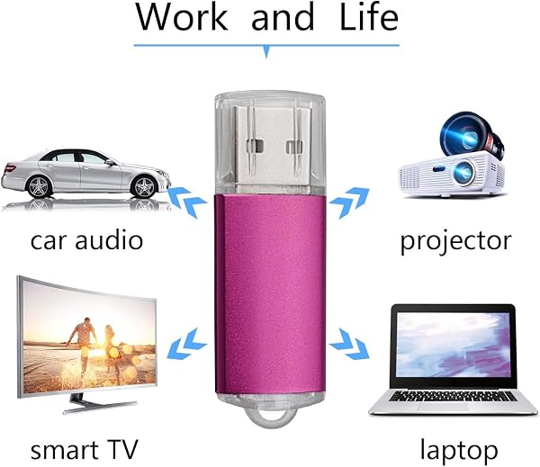 Fenglangrong 10 Pack Flash Drive 8GB USB Sticks, USB 2.0 Thumb Drives Bulk Flash Drive Pack 8GB Pendrive USB Memory Stick Zip Drive USB Sticks 10 Pack Pink - 5