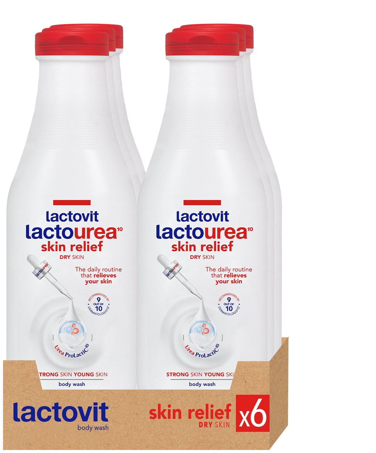 Lactovit| Lactourea Body Wash | Hydrating Shower Gel for Dry Skin | With Urea ProLactiC10 Complex, Lactic Acid & Pure Urea | Soft & Youthful Skin |