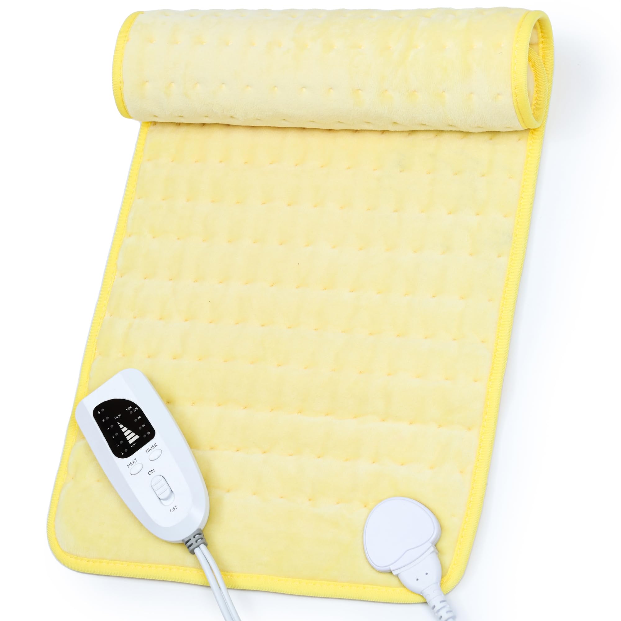 Heating Pad,Electric Heating Pads,Heating Pad for Back,Yellow,24x12 Inch