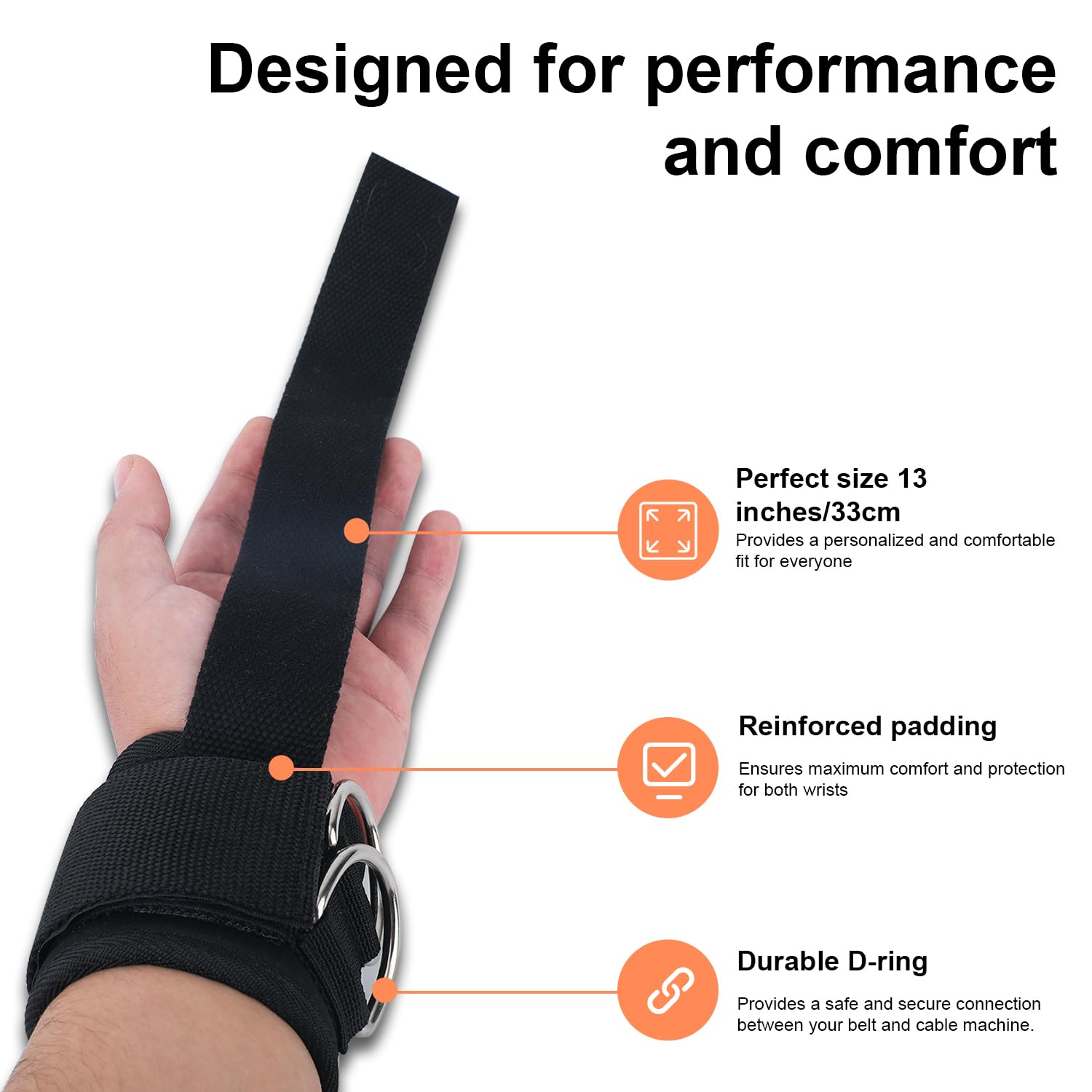 Weightlifting Straps With D Ring, Premium Wrist Straps For Deadlifting - View #10